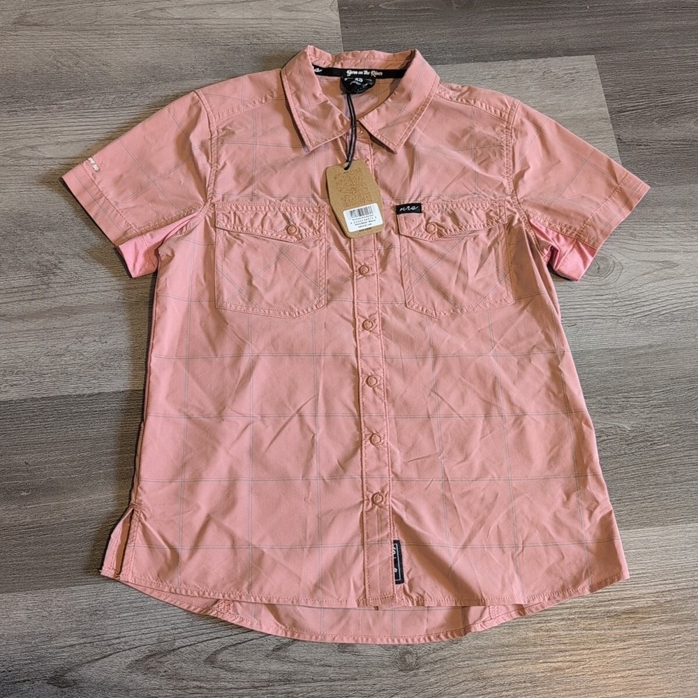 NRS Women's Guide Short‎ Sleeve Shirt Extra Small NEW Mauve Pink Peach Coral XS